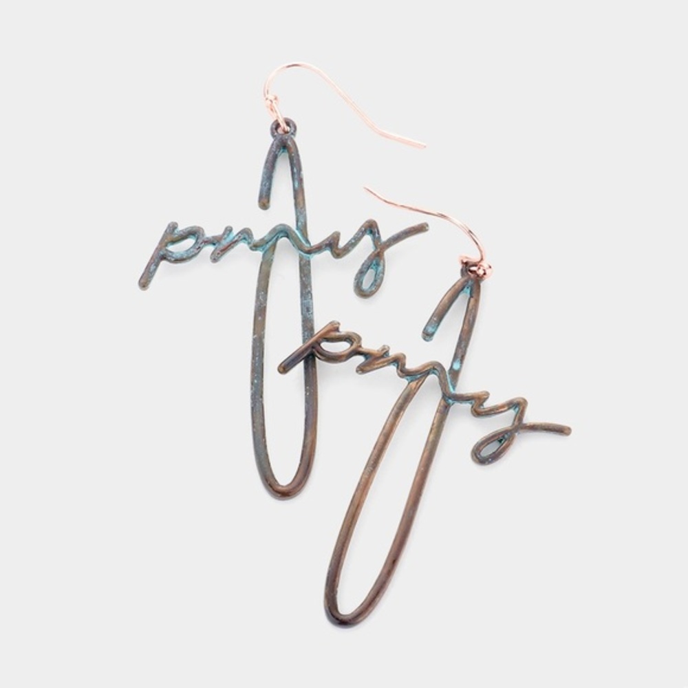 Pray dangle earrings